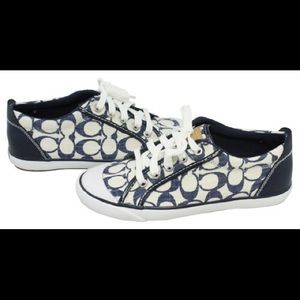 Navy and White Coach Sneakers